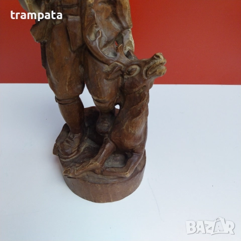 НАЙ ДОБРАТА ОФЕРТА Стара немска дървена фигура Ловец , снимка 5 - Антикварни и старинни предмети - 52989787