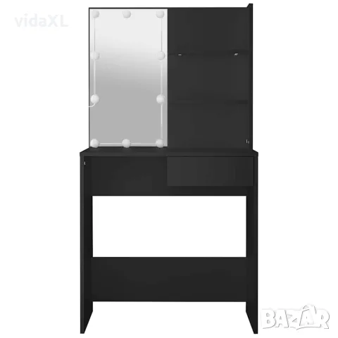 vidaXL Тоалетка с LED, черна, 74,5x40x141 см, снимка 8 - Тоалетки - 56147815