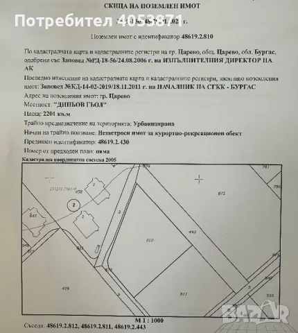 Собственик продава парцел 2201 кв. м. на Доньов гьол