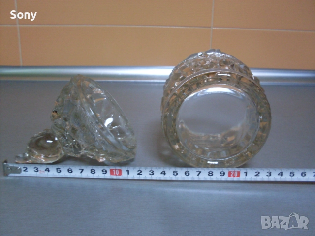 Стара стъклена захарница и кана., снимка 15 - Антикварни и старинни предмети - 52668816