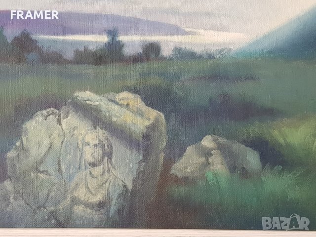 Картина от Майя Горова 1998 г. Тракийска могила маслени бои, снимка 4 - Картини - 38135466