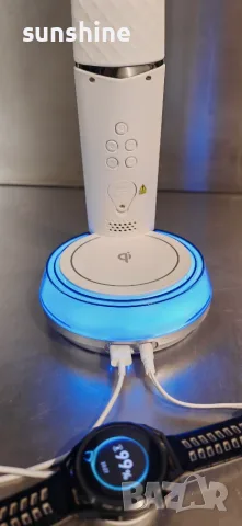 ВИДЕО * OttLite Wellness Настолна лампа, ClearSun LED, часовник, термометър, Wireless Charging, снимка 3 - Настолни лампи - 55883676