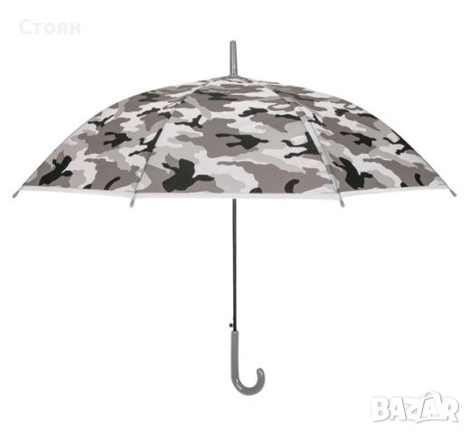 Чадър тип бастун за дъжд Автоматичен детски сив вариант 82 см, снимка 2 - Чадъри - 42877379