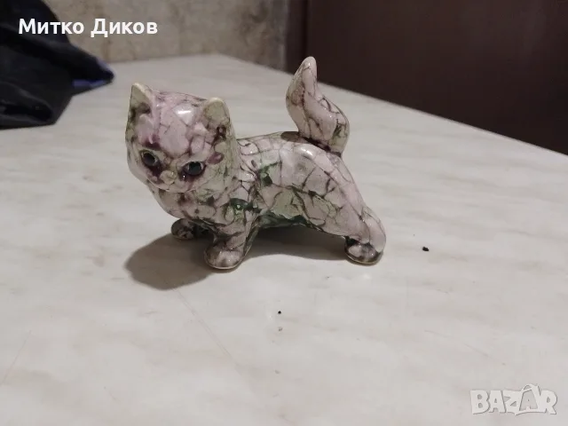Коте бежово касичка ново порцелан 17х12х11см и зелено порцелан 85х45х60 мм, снимка 6 - Декорация за дома - 50169618
