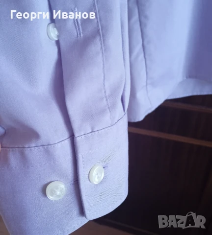 OLYMP 40 L/XL КАТО НОВА лилава риза с дълъг ръкав Олимп purple shirt, снимка 7 - Ризи - 50593282