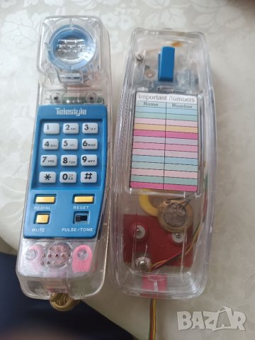 Стар прозрачен телефон, снимка 4 - Антикварни и старинни предмети - 40536899