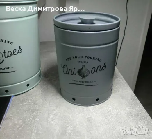 Ретро комплект за съхранение на картофи, чесън и лук, снимка 9 - Други - 48840981