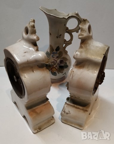 Стар порцеланов часовник, снимка 7 - Стенни часовници - 29678665