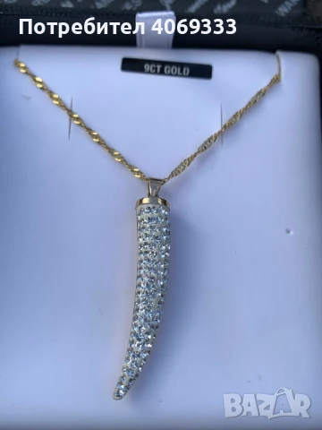 Златно колие с висулка 3.23гр 9к , снимка 10 - Колиета, медальони, синджири - 50833062