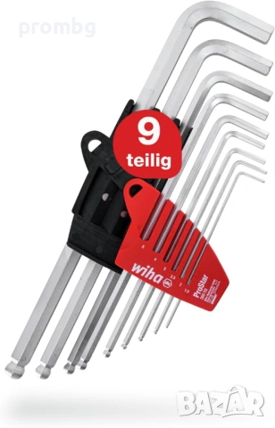 Wiha ключове, шестограми, лимбуси, сферичен край, 1,5-10 мм, Германия, снимка 2 - Ключове - 37748406