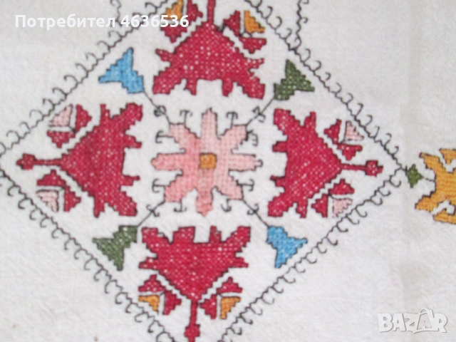 Мотив за възглавница , ръчно тъкан и бродиран, 47х39см., снимка 4 - Антикварни и старинни предмети - 53272398