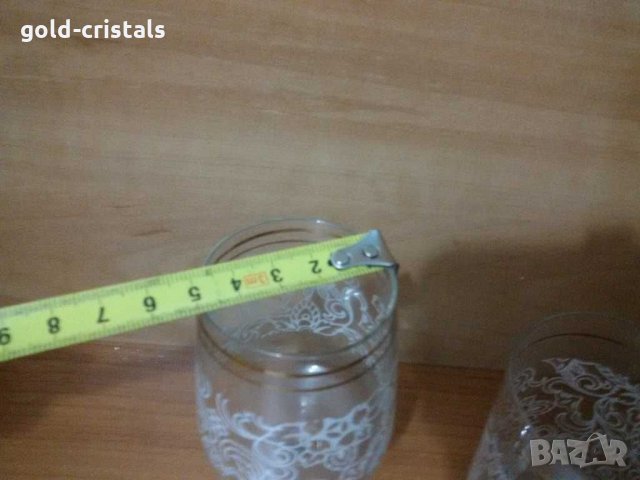 Ретро кристални чаши с златен кант за ракия и вино, снимка 11 - Антикварни и старинни предмети - 20757709