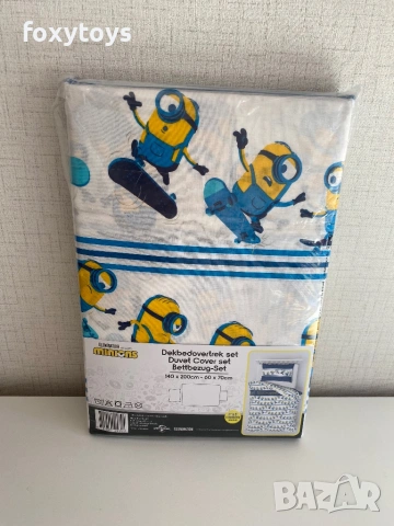 Спален комплект Minions Skate Crew 140×200см, 60х70см, снимка 3 - Спално бельо и завивки - 48464750