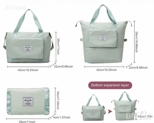 Чанта с уголемяващо се дъно с цип - 100% непромокаема материя , снимка 4 - Други стоки за дома - 52906020