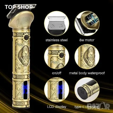 Нов безжичен комплект тример за брада коса Мъже Подарък, снимка 2 - Тримери - 49956885