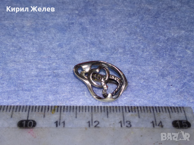 ДВЕ СЪРЦА в ЕДНО Ажурна СРЕБЪРНА ОБЕЦА СРЕБРО 925 АНГЛИЯ с БЯЛА ПОЗЛАТА 43316, снимка 11 - Обеци - 44692758