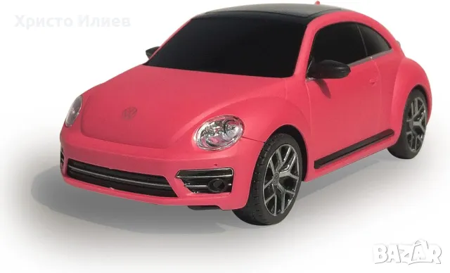Розова кола с дистанционно Бийтъл VW Beetle 1:24 с промяна на цвета, снимка 5 - Коли, камиони, мотори, писти - 49728316