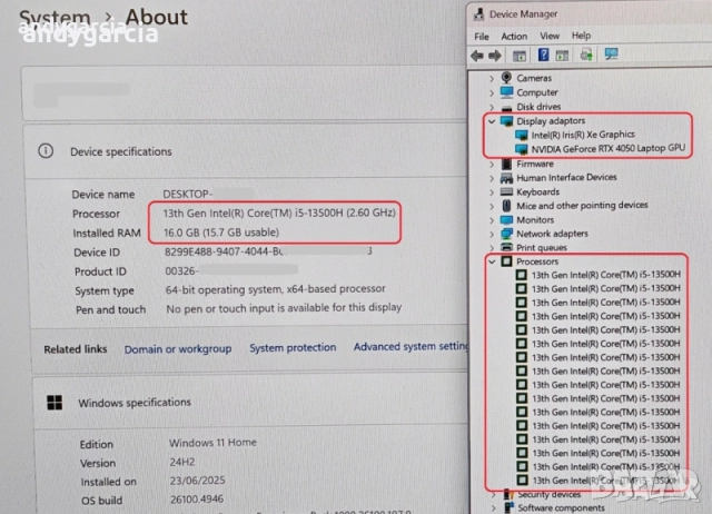  Lenovo Legion 5/NVidia RTX 4050 6GB/Intel Core i5 13500H/16GB RAM/512GB SSD/16 2K 165Hz геймърски, снимка 10 - Лаптопи за игри - 48621347