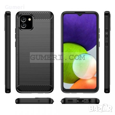 Samsung Galaxy A03 Противоударен Силиконов Гръб - Карбон, снимка 7 - Калъфи, кейсове - 36851055