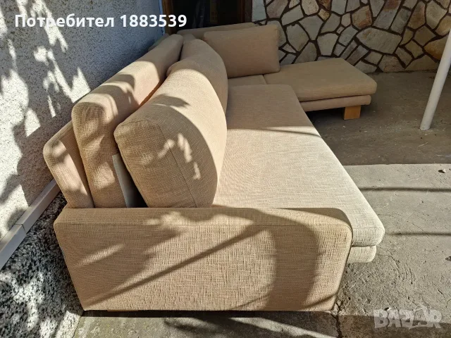 Разтегателен ъглов диван с лежанка функция сън, снимка 2 - Дивани и мека мебел - 55897992