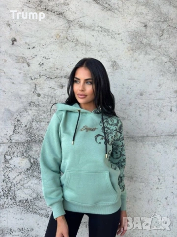- - 50 % Мека и топла блуза, суитчър, худи. Високо качество с качулка, цвят мента, снимка 3 - Блузи с дълъг ръкав и пуловери - 53207584