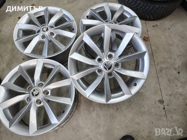 4бр.АЛУМИНИЕВИ ДЖАНТИ 17ки за SKODA 5x112 7J ET45 ОРИГИНАЛНИ !!!, снимка 2 - Гуми и джанти - 52322793