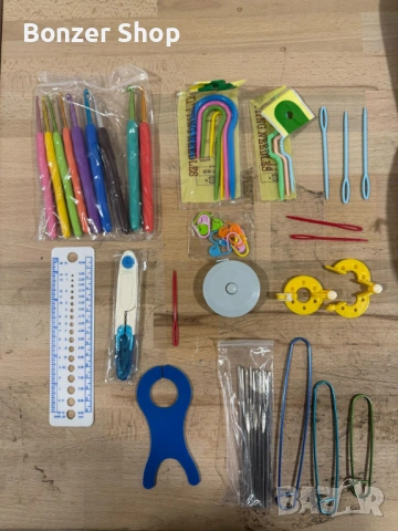 Комплект аксесоари за плетене, 58 части, алуминиеви куки – Пълен сет за начинаещи и напреднали, снимка 10 - Други стоки за дома - 54169474