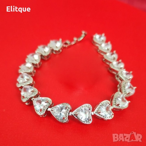 Гривна със сърчица и камъчета, снимка 2 - Гривни - 52656986