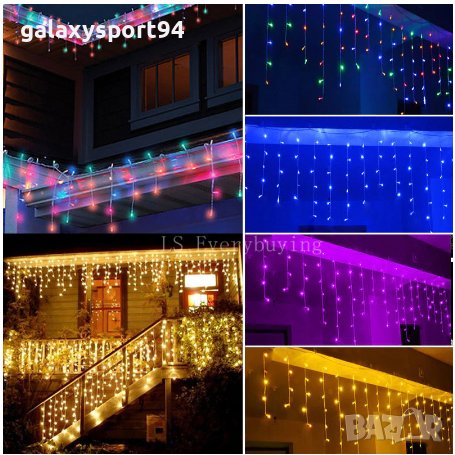 4 броя Жълти Висящи декоративни Коледни Украси 4бр: 72лв 12метра, снимка 5 - Лед осветление - 38223600