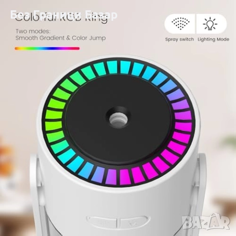 Нов USB Овлажнител за спалня и офис 550 мл ултразвуков, безшумен режим, снимка 3 - Други стоки за дома - 52260927