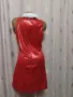 М/L Червена рокля с бял шал от заяк, снимка 5