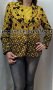 Елегантно дамско сако с подплата черно с жълти слънчогледи., снимка 1 - Сака - 42688744