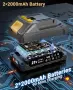 Нов Винтоверт Акумулаторна бормашина 21V 45Nm Brushless 2x2.0Ah 20+1 степени 14 аксесоара куфар, снимка 4