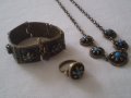 комплект възрожденски тип - гривна , нагръден накит и пръстен от бронз, снимка 5
