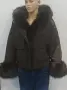 Дамска къса парка кафява, снимка 5