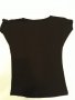 Черна тениска Miranda Kerr ,биопамук + ликра,принт в червено и бяло на черен фон,изчистен черен гръб, снимка 9
