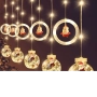 Светещ коледен гирлянд с рингове и малки коледни фигурки  , снимка 3