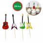 24 бр Китара Китари картонени топери украса декор за торта мъфини, снимка 2