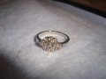 ПРЕКРАСЕН НЕЖЕН АРТ ПРЪСТЕН МЕД с БЯЛА ПОЗЛАТА и ФАСЕТИРАНИ БЛЕСТЯЩИ ЦИРКОНИ 27756, снимка 6