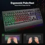 Нова Ергономична безжична клавиатура с RGB подсветка и презареждаема батерия, снимка 1