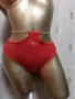 М/XL  Червена изрязана бикина с златист синджир , снимка 3