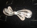 СТАРИННА ФИЛИГРАН СРЕБЪРНА БРОШКА ВИСОКА 950 ПРОБА СРЕБРО с ГРАНУЛАЦИЯ 3633, снимка 7