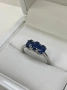 💎 Елегантен Premium пръстен с три камъка — Виетнамски Cobalt Blue Spinel, снимка 1