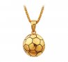 Футболна топка - Колие ( Златисто ) , снимка 1 - Колиета, медальони, синджири - 31195513