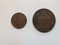 Лот руски царски монети - 2 копейки 1810 г. и ½ копейка 1909 г., снимка 1