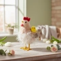 6510 Великденска декоративна фигура кокошка с пиленце в гнездо, 16×11 см, снимка 4