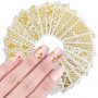 3D 20 листа златни ваденки стикери лепенки  слайдери за нокти маникюр декорация орнаменти