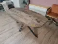 Дървена трапезна маса от тъмно дърво, снимка 7