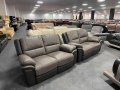 Двуцветни сиви кожени дивани две двойки "Pluto" с релаксиращ механизъм, снимка 10