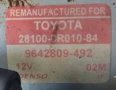 Стартер за Тойота Авенсис Т25 Корола Версо Toyota Avensis 2.2д-кат 177к.с 9642809-492 (2003г-2009г), снимка 2
